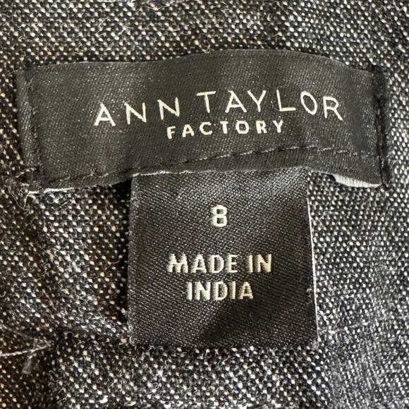 Ann Taylor Factory pants charcoal gray heathered pockets office trousers Sz 8 - Picture 7 of 8